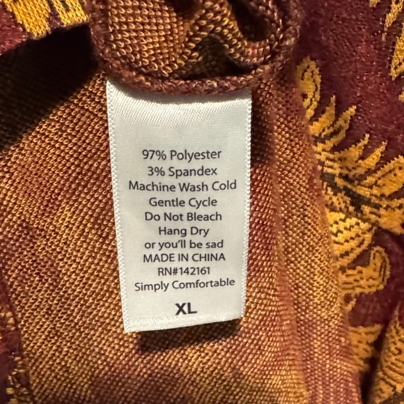 LuLaRoe Burgundy and Mustard Midi Dress - Picture 7 of 7